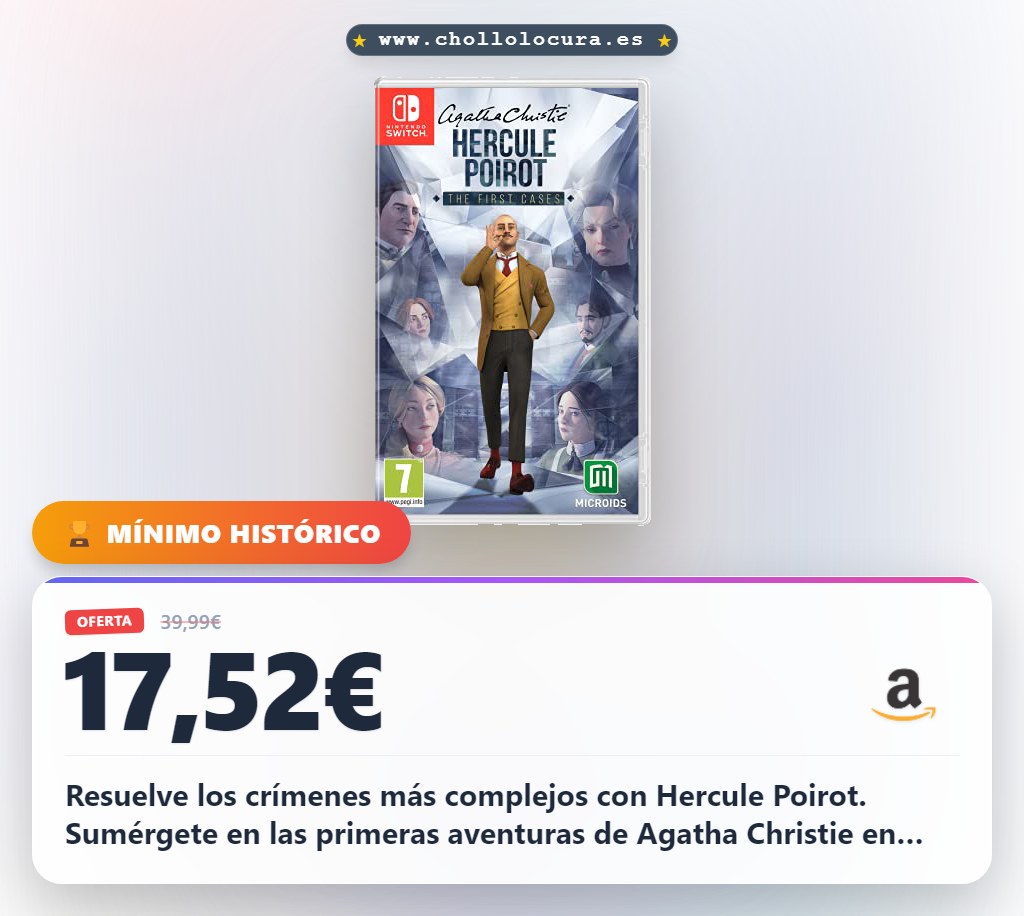 Descubre el juego Agatha Christie Hercule Poirot The First Cases para Nintendo Switch en oferta histórica