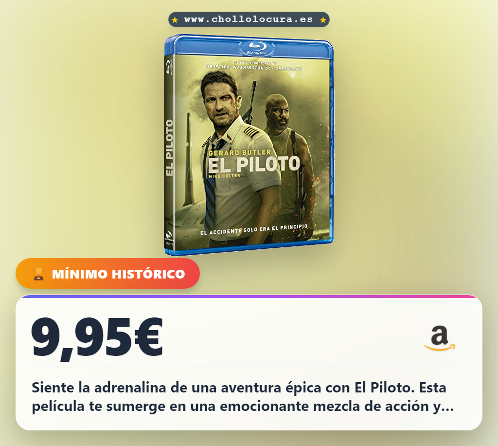 Disfruta de la película El Piloto aventura y acción con Gerard Butler en Blu-ray al mejor precio