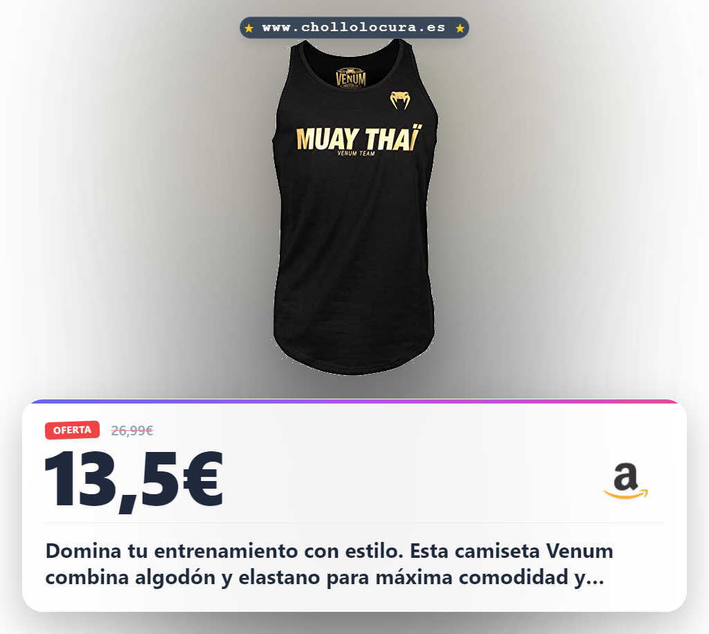Ahorra en la Venum Muay Thai Vt Camiseta Sin Mangas Hombre XXL negra/dorada al mejor precio del chollo