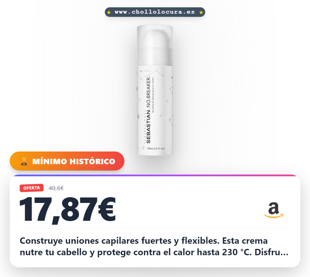 Aprovecha la crema Sebastian No Breaker Bonding y Styling Leave-In para un cabello sin encrespamiento al mejor precio