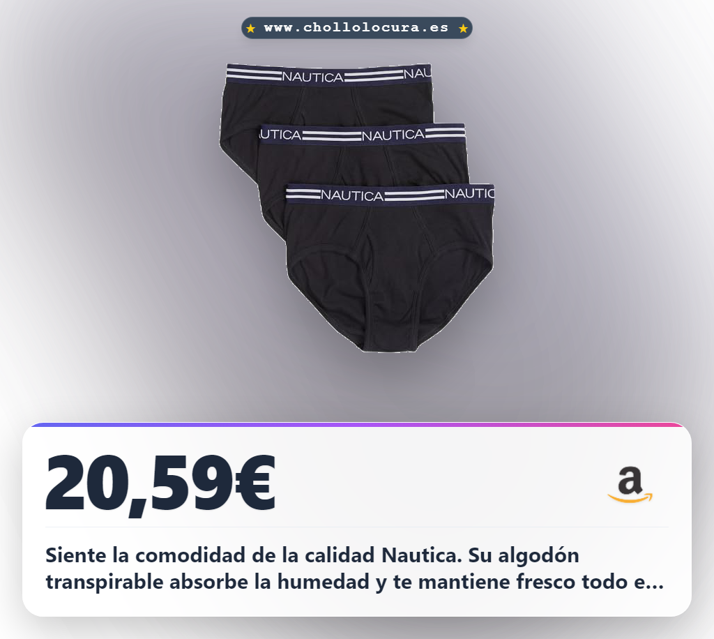 Ahorra con el pack de 3 Calzoncillos Nautica para Hombre en Algodón Black Talla S al mejor precio