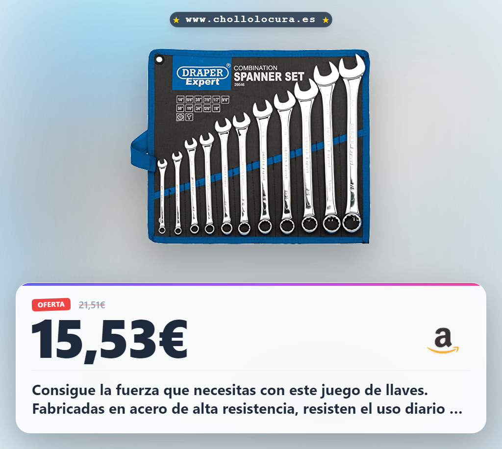 Consigue juego de llaves combinadas Hi-torque 11 unidades acero al cromo vanadio España