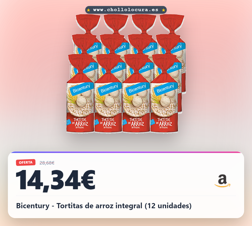 Bicentury - Tortitas de arroz integral (12 unidades)