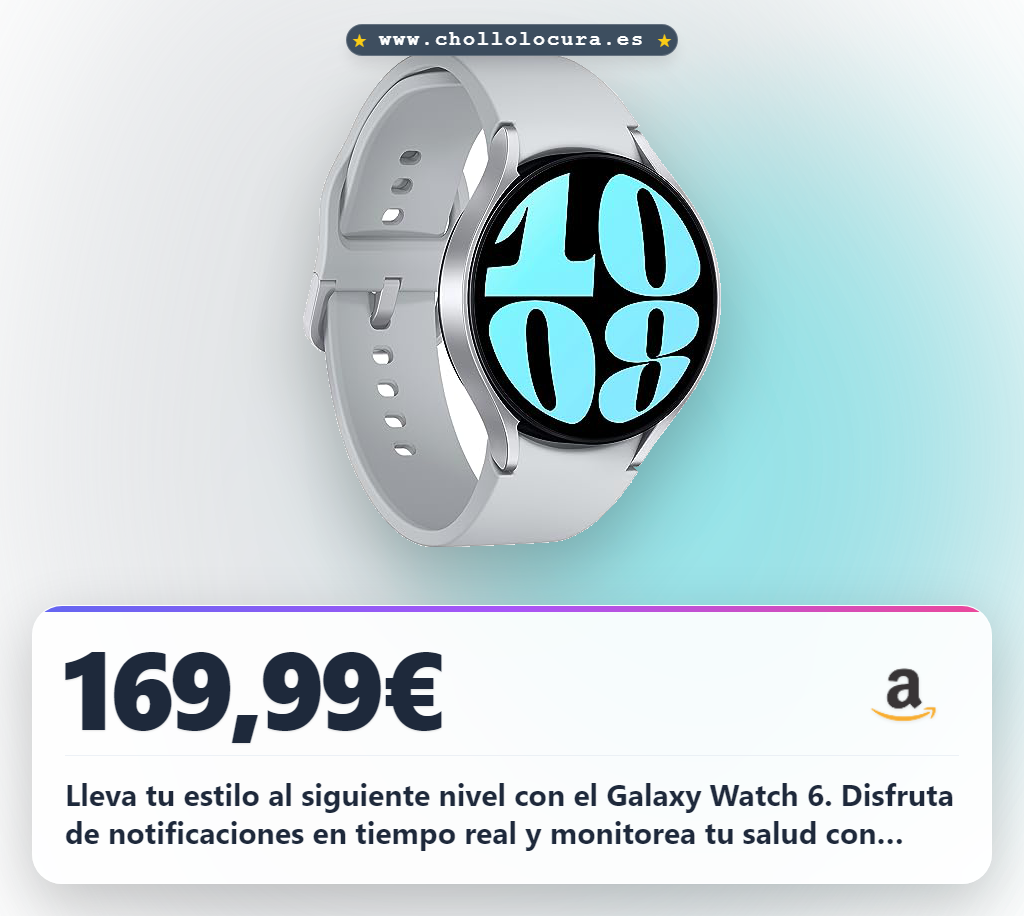Consigue el Samsung Galaxy Watch 6 R940 44mm con NFC y BT 5.3 en oferta histórica