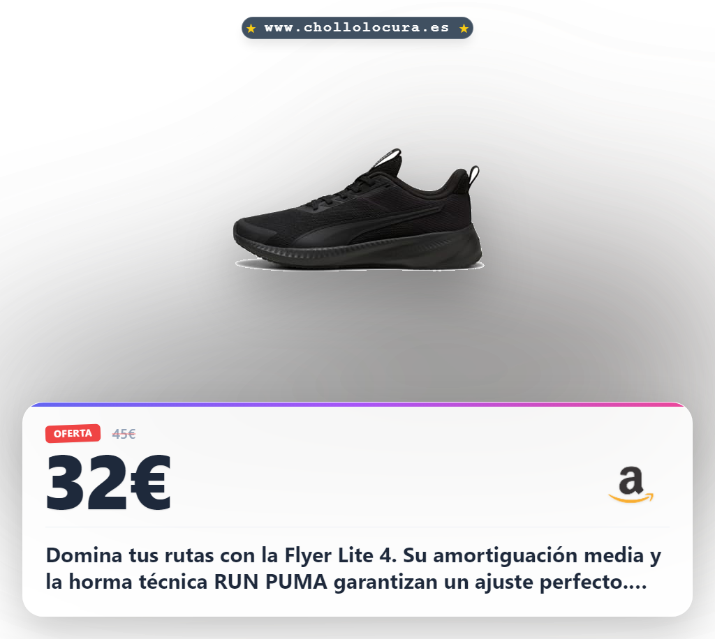 Llévate PUMA Flyer Lite 4 Running Negro Talla 42: Amortiguación media y rendimiento profesional al mejor precio.