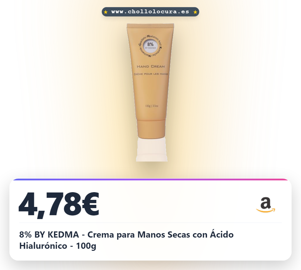 8% BY KEDMA - Crema para Manos Secas con Ácido Hialurónico - 100g