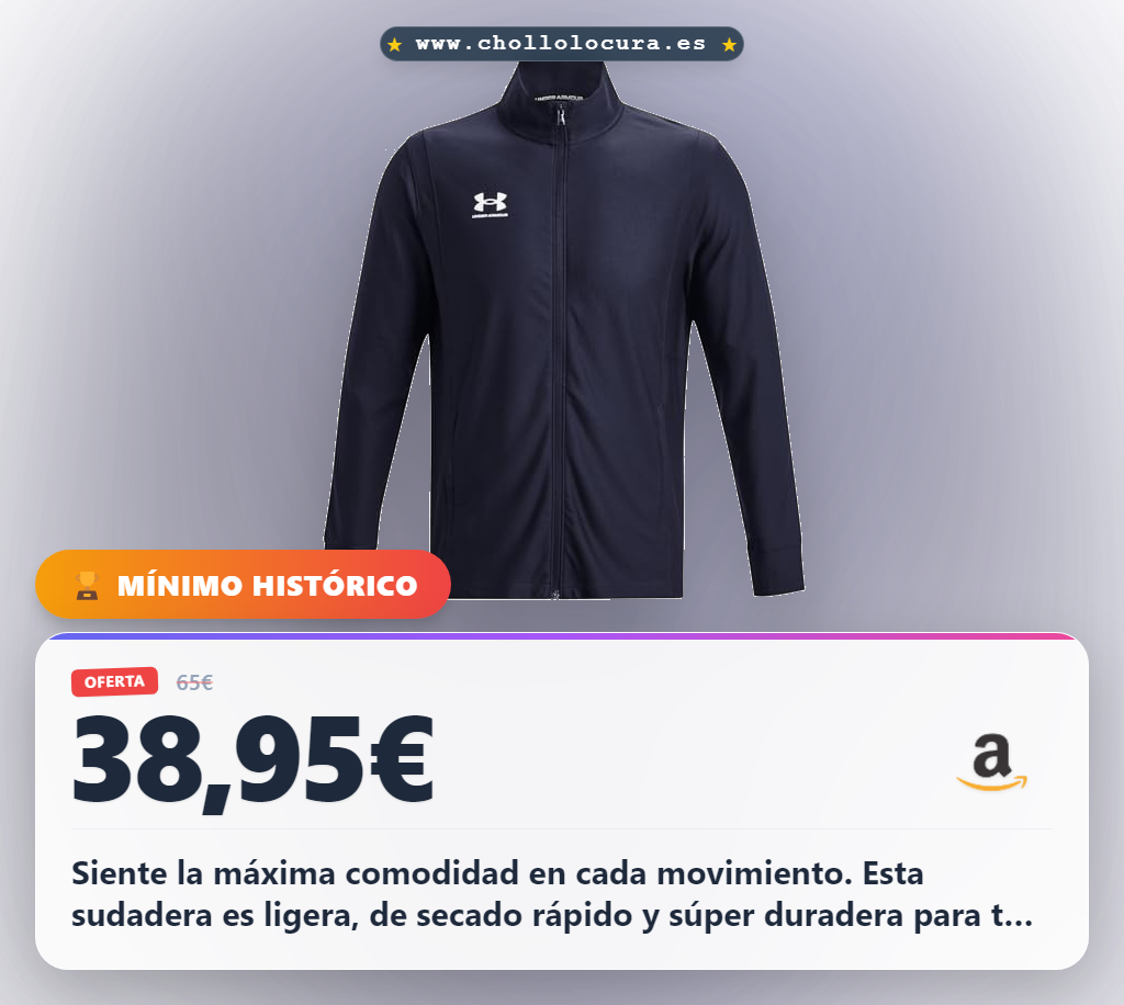 Llévate la sudadera Under Armour Challenger para hombre. Cómoda, ligera y con detalles reflectantes.