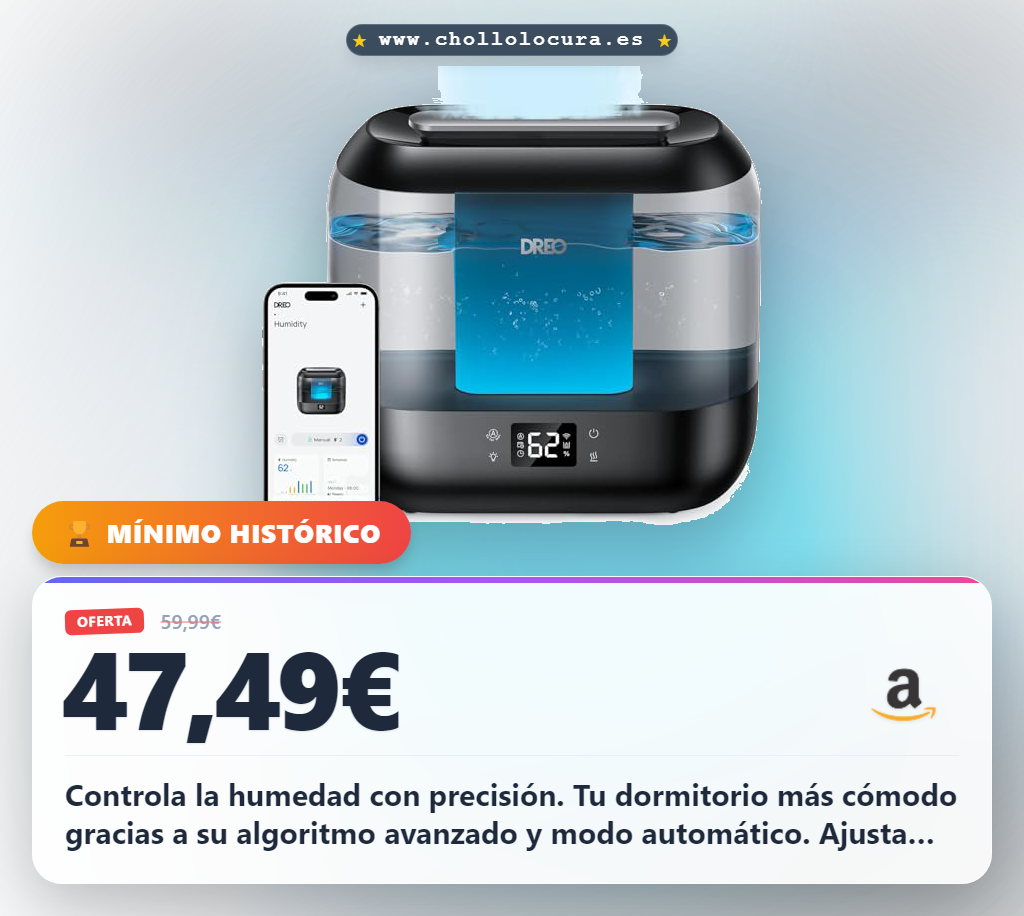 Dreo Humidificador inteligentes para dormitorio, humidificador de vapor frío de 4 litros con difusor de aceite y luz nocturna, 32 horas de autonomía, humidificadorsilenciosos para el hogar, la oficina