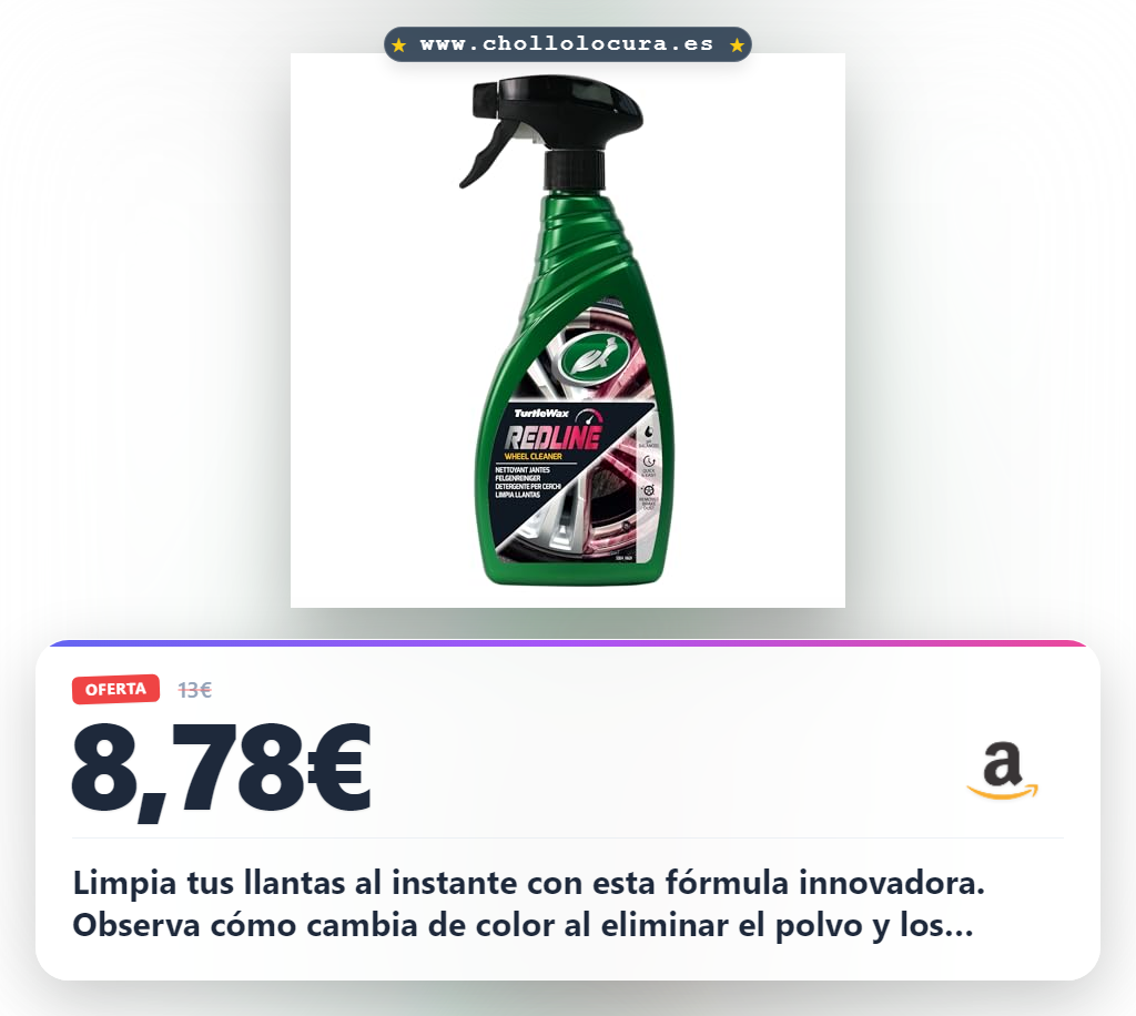 Aprovecha el limpiador de llantas que cambia de color al eliminar polvo de frenos y hierro en oferta histórica
