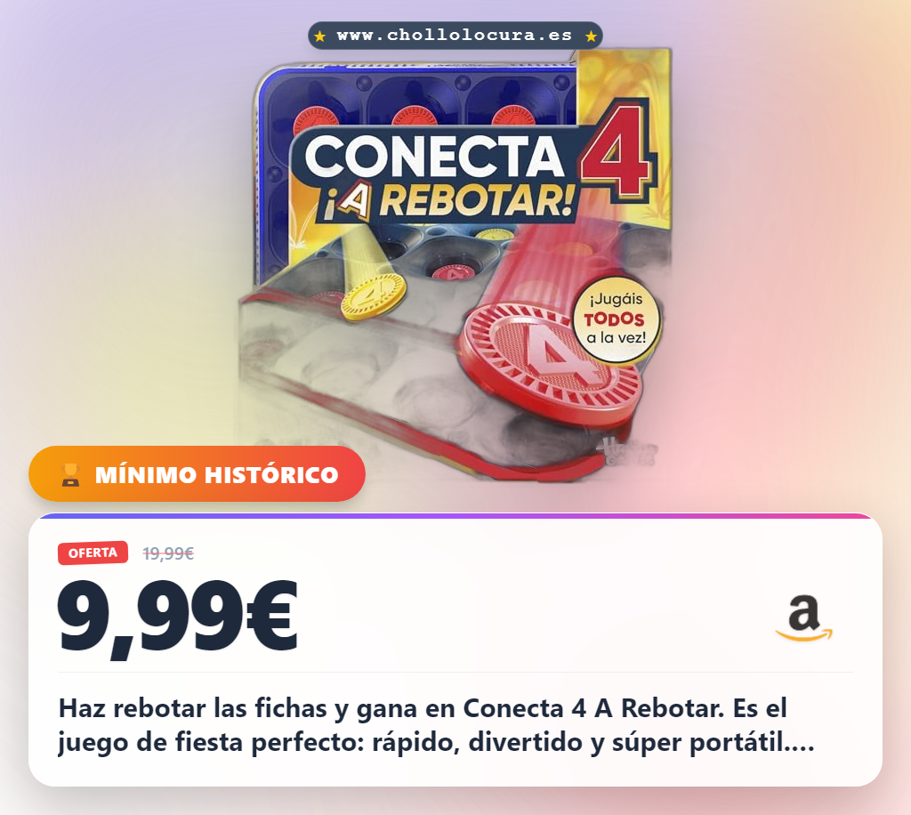Obtén el Juego Conecta 4 ¡A rebotar! de Hasbro: diversión rápida para fiestas y viajes al mejor precio
