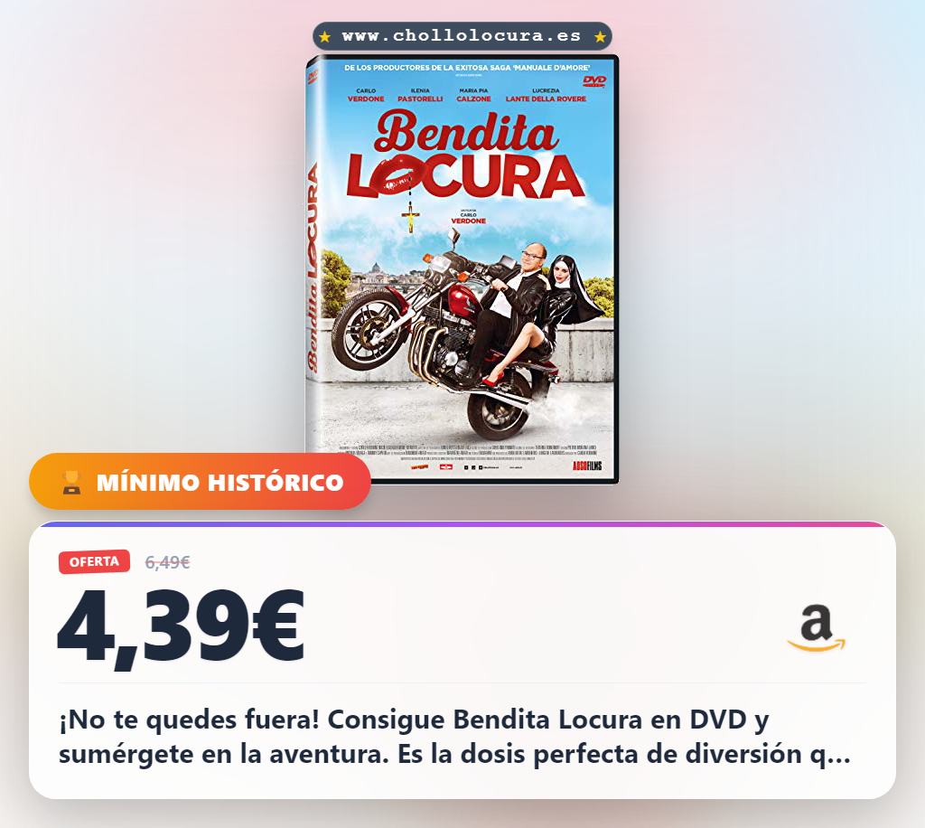 Encuentra Bendita Locura en DVD con la mejor oferta de chollo disponible hoy