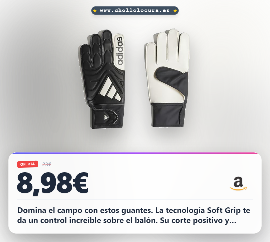 Consigue los guantes de portero adidas Copa Unisex Negro/Blanco Talla 7 con corte positivo y tecnología Soft Grip en oferta