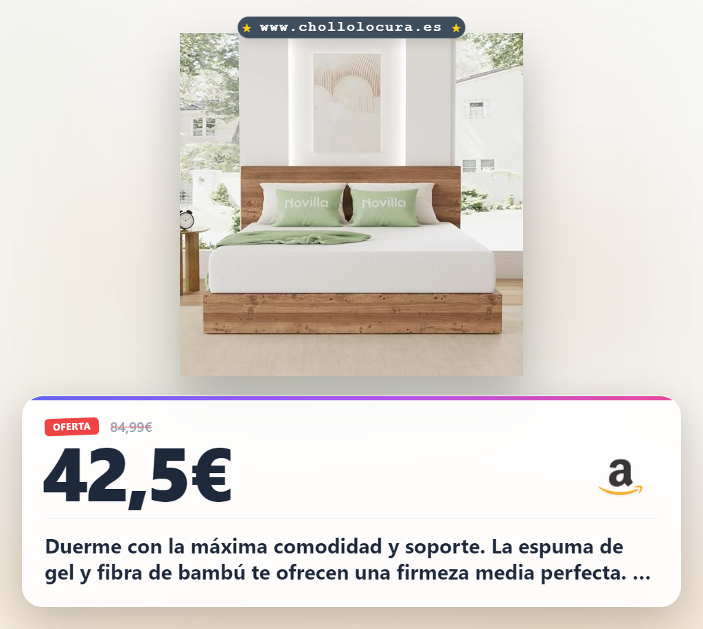 Aprovecha este colchón viscoelástico de espuma de gel con memoria y certificación Oeko-Tex para un sueño perfecto al mejor precio
