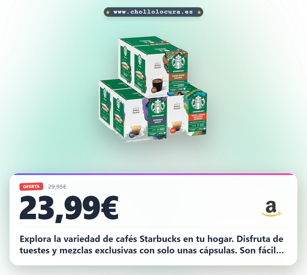Aprovecha este paquete variado de cápsulas de café Starbucks Dolce Gusto en oferta histórica