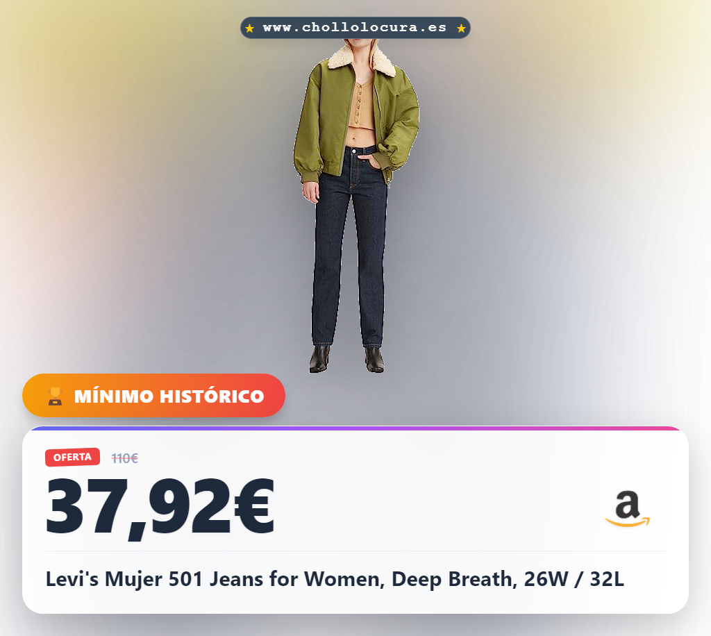 Adquiere los Levi's Mujer 501 Jeans Deep Breath talla 26W/32L al mejor precio: confort y estilo original.