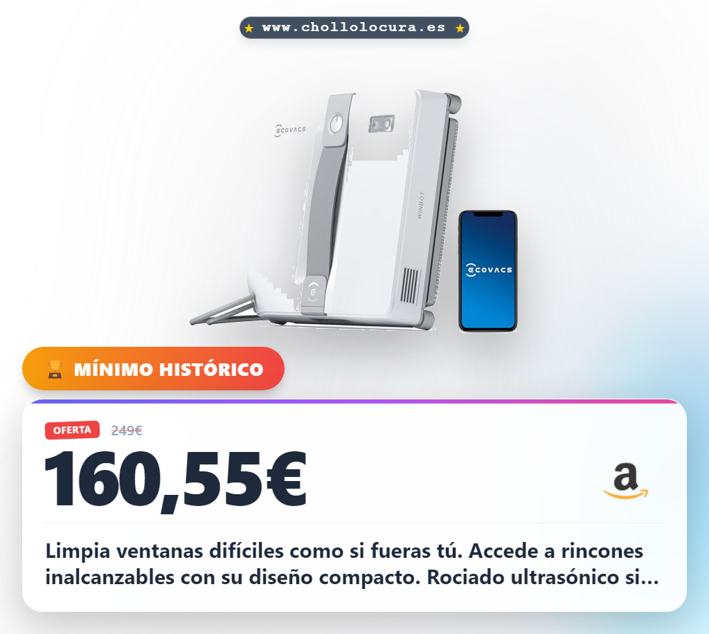 Aprovecha el WINBOT MINI para limpiar ventanas difíciles al mejor precio con rociado ultrasónico y 9 etapas de protección