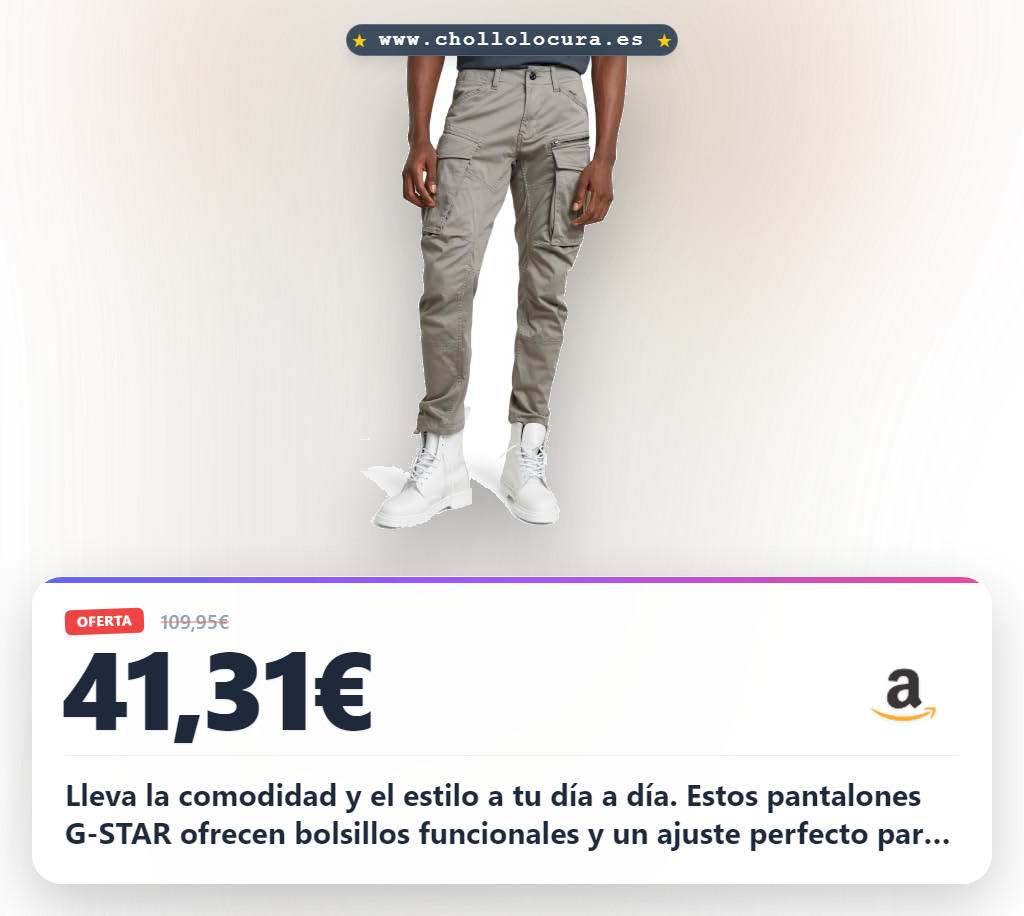 Lleva la comodidad y el estilo a tu día a día. Estos pantalones G-STAR ofrecen bolsillos funcionales y un ajuste perfecto para que te muevas sin límites. Su diseño versátil y cremallera oculta te dan todo lo que necesitas en un solo lugar. ¡Máxima utilidad y confort para ti!