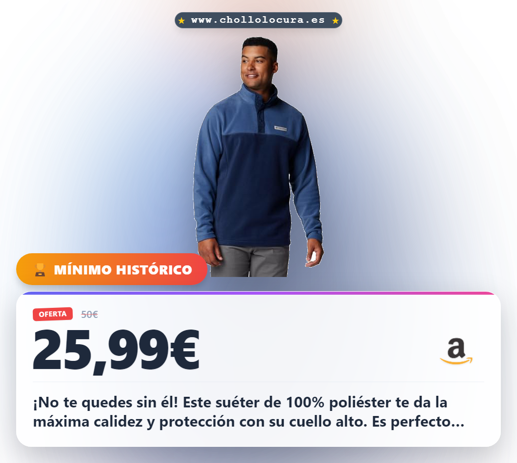 Adquiere el suéter Columbia Steens Mountain Half Snap II. 100% poliéster, cuello alto y azul para máximo confort en frío.