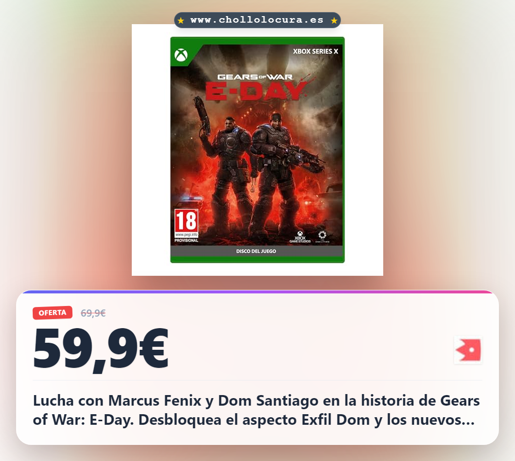 Aprovecha Gears of War E-Day XBOX Series X con disco físico y descarga de contenido exclusivo