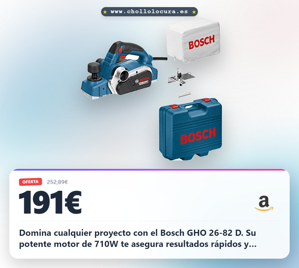 Consigue el cepillo Bosch Professional GHO 26-82 D de 710W con evacuación de virutas al mejor precio