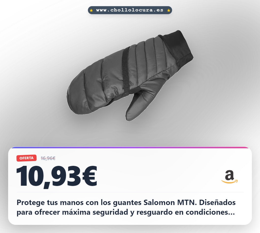 Consigue los guantes Salomon MTN de protección extrema. Logra máxima seguridad y resguardo para tus aventuras a precio de chollo.