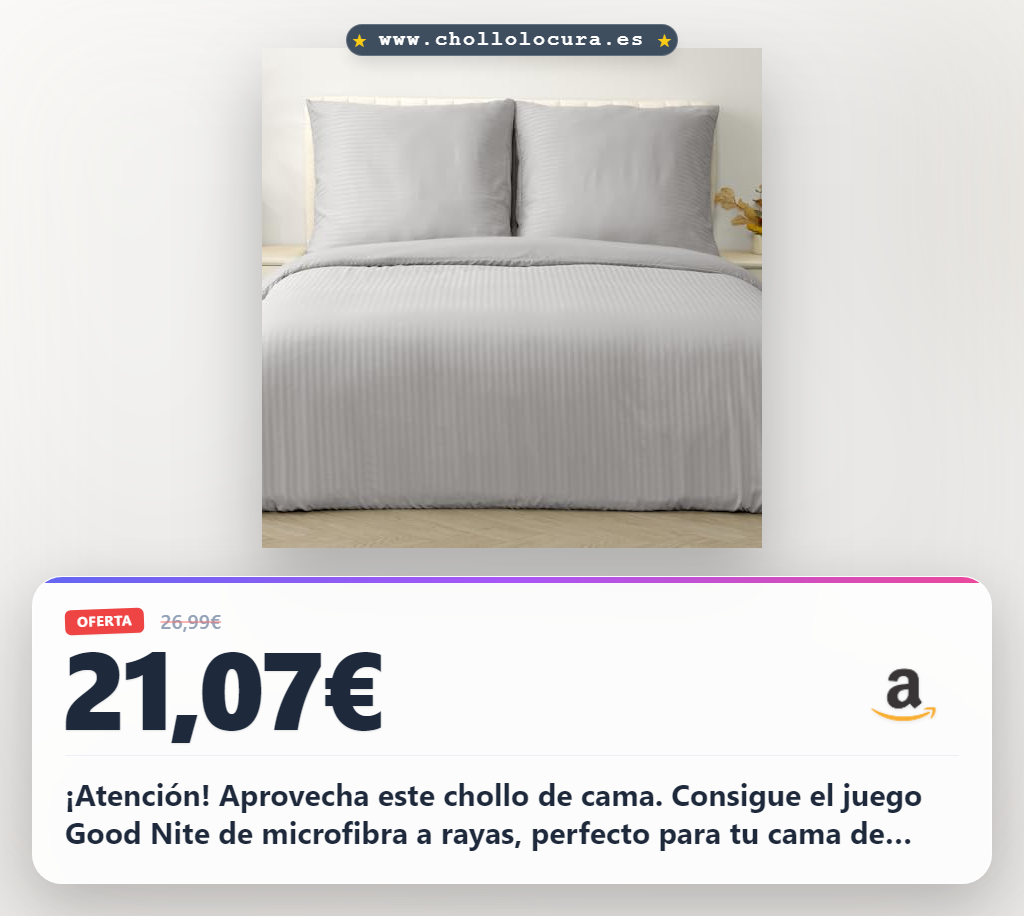 Ahorra con el Juego de Cama Good Nite de Microfibra a Rayas, Funda Nórdica 200x200cm en oferta