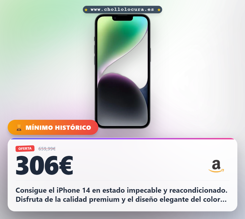 Consigue el iPhone 14 de 128GB color medianoche reacondicionado al mejor precio