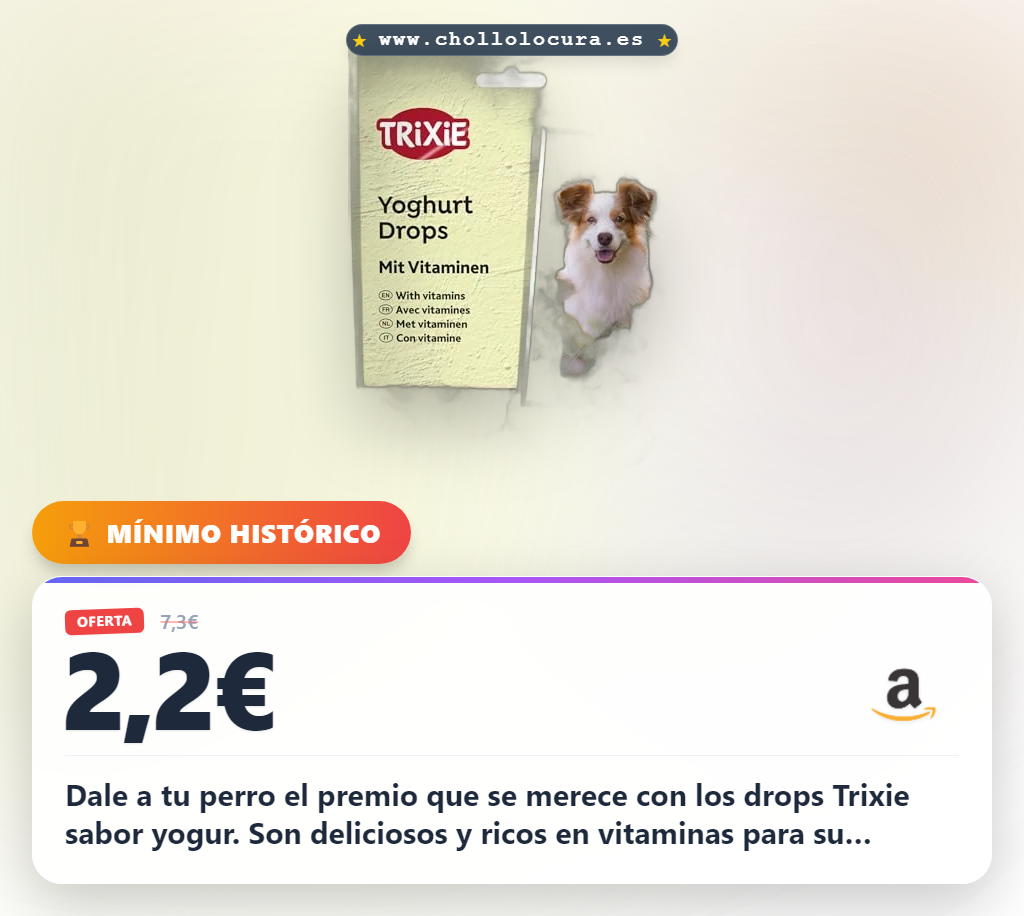 Aprovecha los drops Trixie Vitaminados para perros sabor yogur en oferta histórica