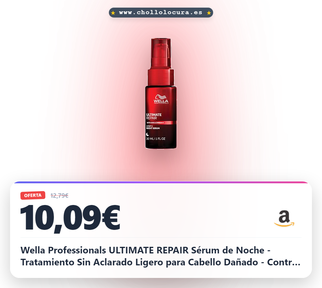 Wella Professionals ULTIMATE REPAIR Sérum de Noche - Tratamiento Sin Aclarado Ligero para Cabello Dañado - Control del Frizz - Acción 8h - Repara, Hidrata y Protege Todo Tipo de Cabello 30 ml