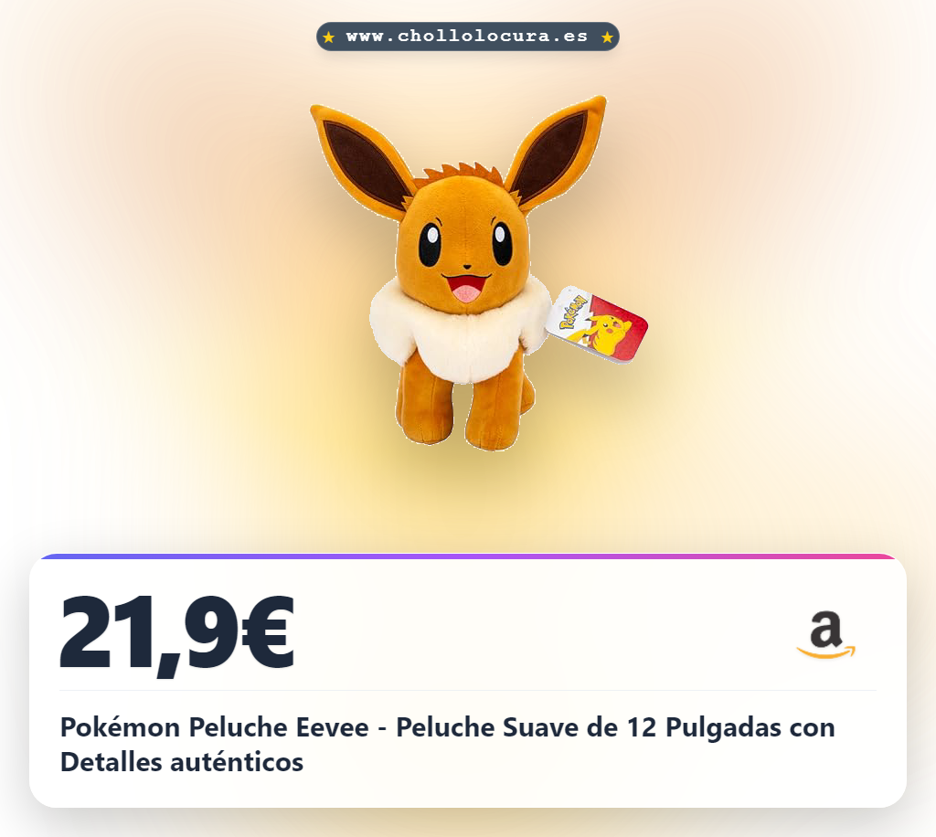 Pokémon Peluche Eevee - Peluche Suave de 12 Pulgadas con Detalles auténticos