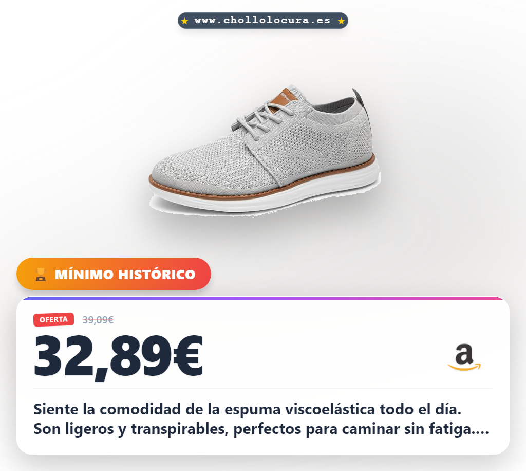 Aprovecha estos zapatos Oxford cordones verano hombre grises con plantilla viscoelástica y suela ligera en oferta