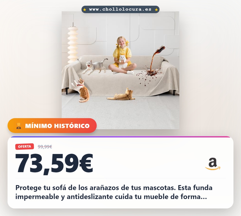 Obtén el protector de sofá LOIION para mascotas: funda anti arañazos, impermeable y antideslizante a precio de chollo.