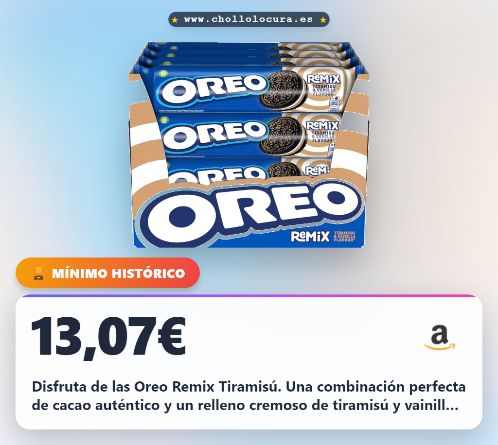 Aprovecha las galletas Oreo Remix Tiramisú con relleno de crema en oferta histórica