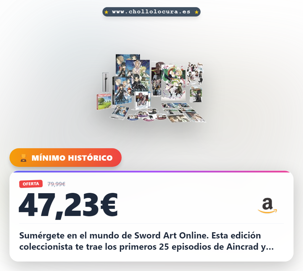 Obtén la Blu-ray coleccionista de Sword Art Online: 25 episodios de Aincrad, ¡en oferta histórica!