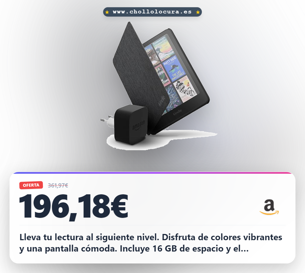 Ahorra en el Kindle Colorsoft 16 GB: pantalla a color y funda de tela para leer en cualquier lugar