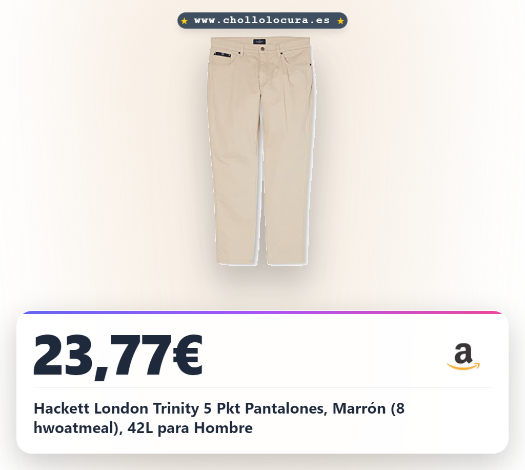 Adquiere los Pantalones Hackett London Trinity 5 Pkt Marrón para Hombre con diseño ligero y 5 bolsillos al mejor precio.