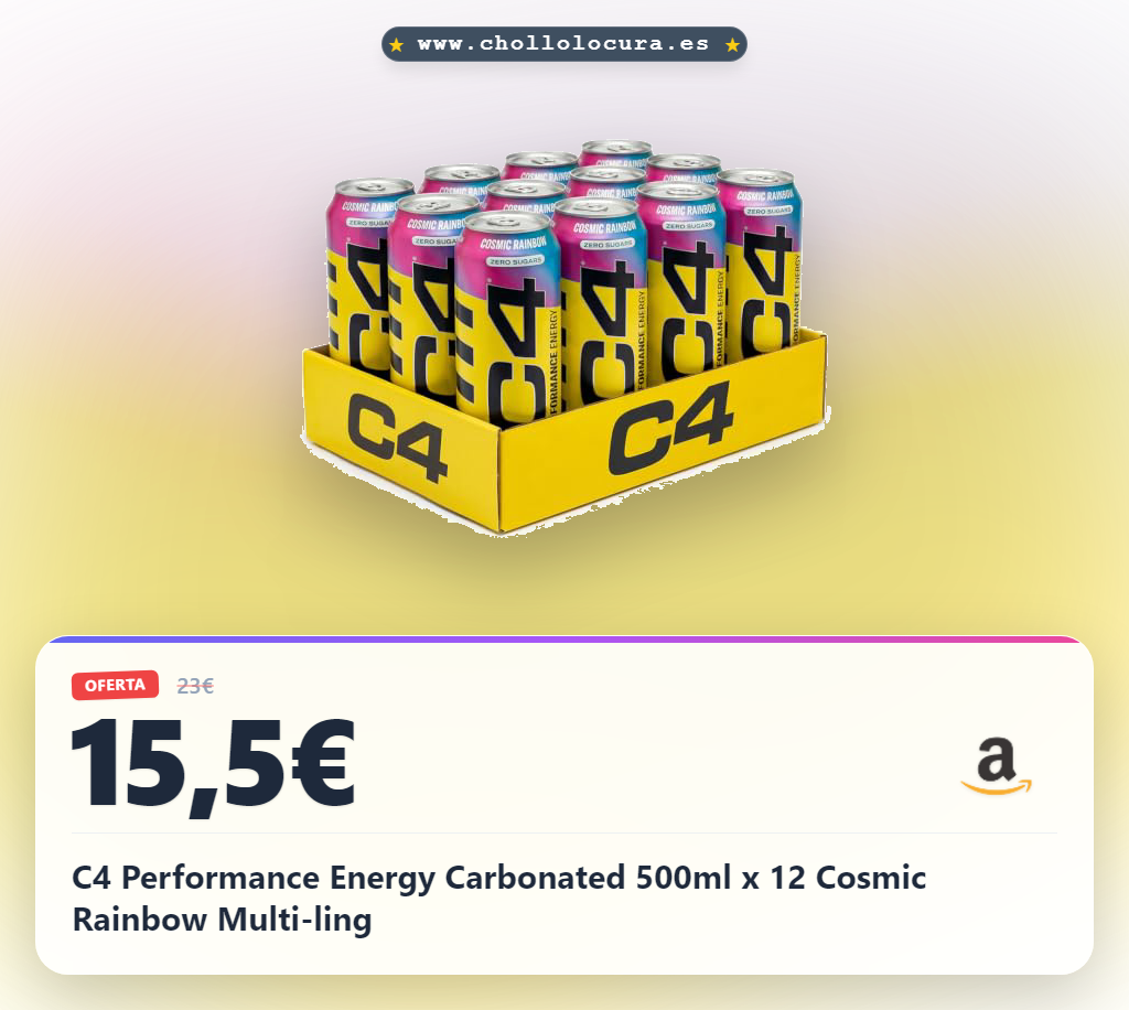 C4 Performance Energy Carbonated 500ml x 12 Cosmic Rainbow Multi-ling