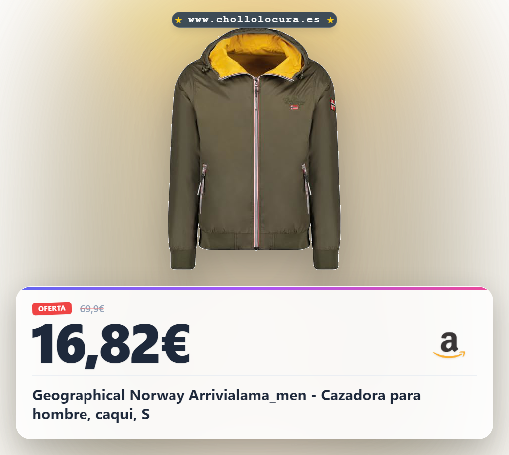 Geographical Norway Arrivialama_men - Cazadora para hombre, caqui, S