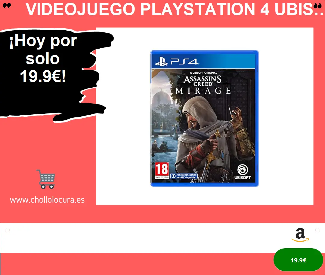 ¡Aventura en Assassin's Creed Mirage! PS4 + Gratis para PS5