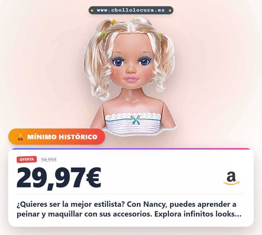 ¿Quieres ser la mejor estilista? Con Nancy, puedes aprender a peinar y maquillar con sus accesorios. Explora infinitos looks con su pelo rubio o moreno. ¡El regalo ideal para que te diviertas y crees tendencias!