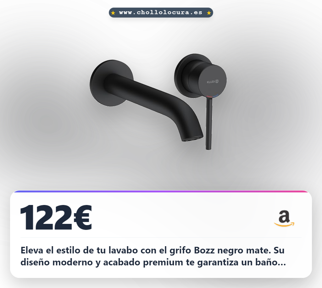 Adquiere el Grifo para lavabo Kludi Bozz negro mate con diseño moderno y boquilla fija en oferta.