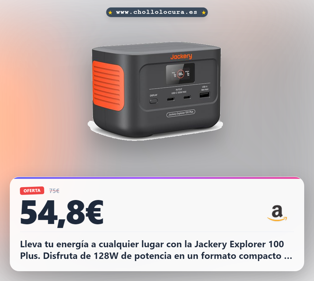 Encuentra Jackery Explorer 100 Plus: Estación de energía portátil de 128W con carga rápida LiFePO4 al mejor precio.