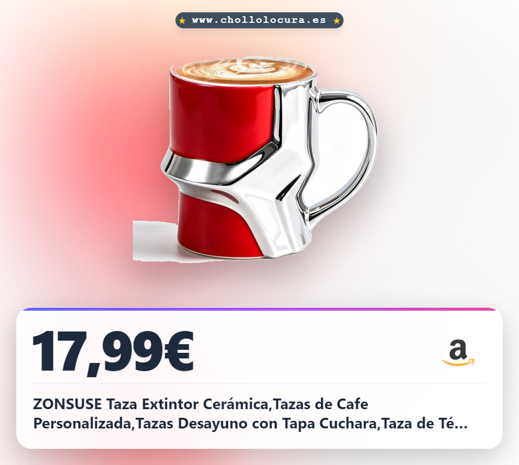 ZONSUSE Taza Extintor Cerámica,Tazas de Cafe Personalizada,Tazas Desayuno con Tapa Cuchara,Taza de Té Creativa,Regalo Original para Hombres Mujeres Padre Marido Amigos Niños Bomberos 480ml (1)