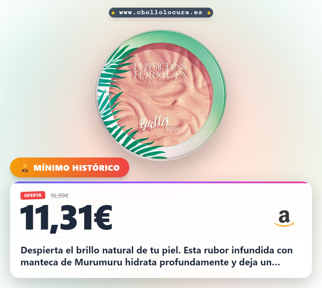 Disfruta el rubor Physicians Formula en polvo cremoso con manteca de murumuru para un brillo radiante y sedoso.