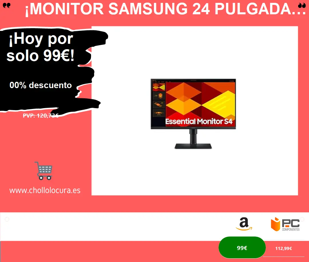 ¡Monitor Samsung 24 pulgadas FHD+ 100Hz a precio de chollo!