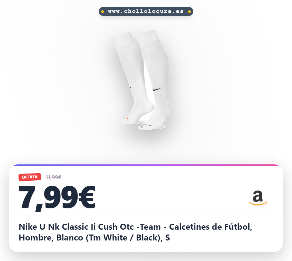Nike U Nk Classic Ii Cush Otc -Team - Calcetines de Fútbol, Hombre, Blanco (Tm White / Black), S