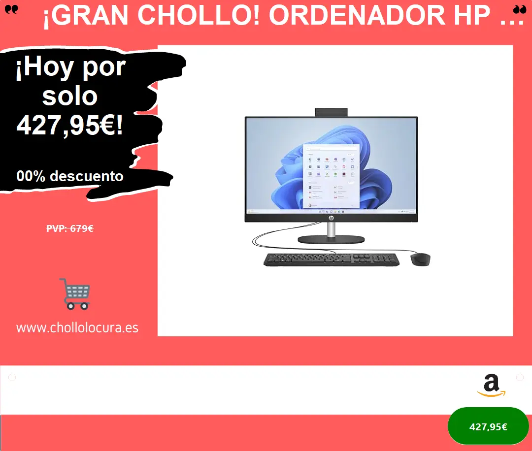 ¡Gran chollo! Ordenador HP de sobremesa con Intel Core i3-N300, 8GB RAM, 512GB SSD, Windows 11