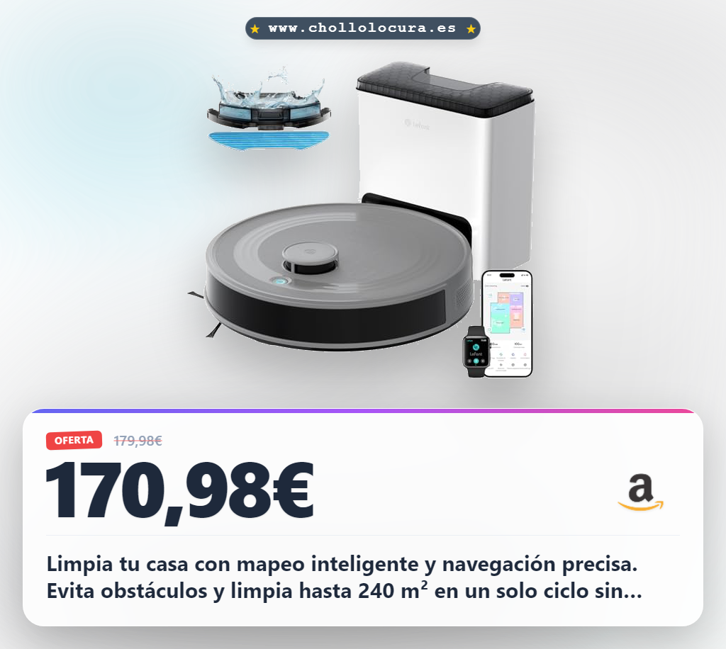 Aprovecha el robot aspirador Lefant M2S Plus con mapeo dToF y autovaciado en oferta histórica