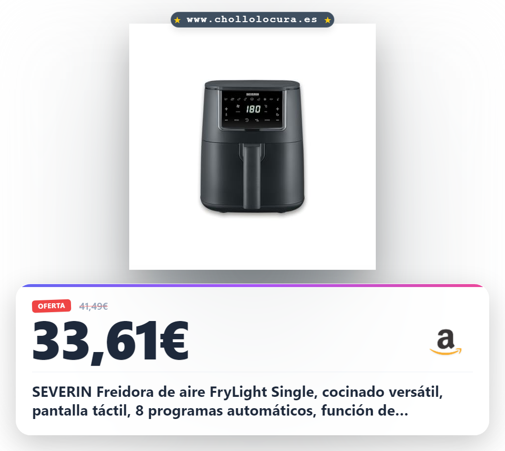 ¡Descubre la Freidora de Aire Caliente SEVERIN! 8 Programas, Pantalla Táctil y Sin Grasa 🥔🔥
