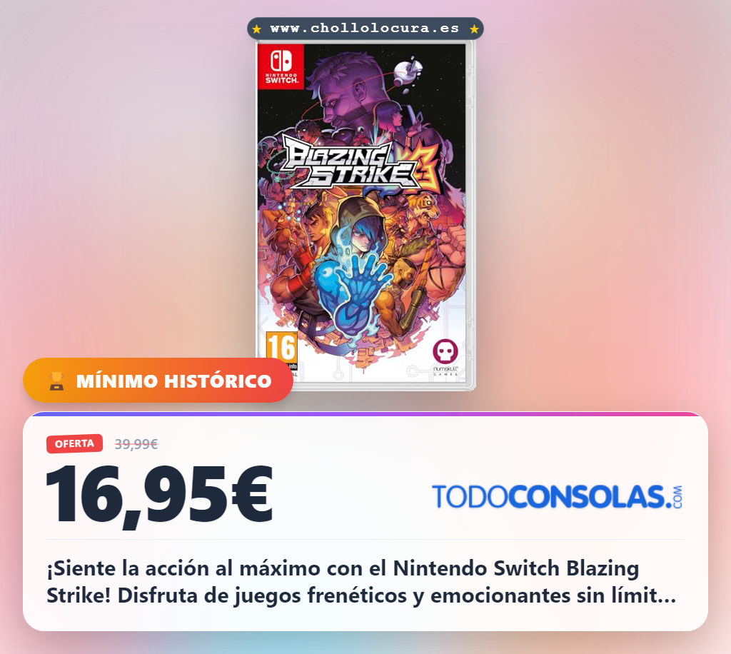 Aprovecha el juego Blazing Strike para Nintendo Switch y disfruta de acción sin freno en oferta de chollo